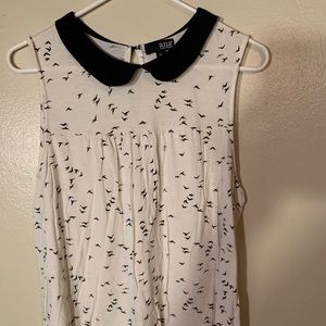 White and black flowing tank top